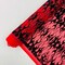 1 Yard Power Mesh Fabric with Black Flocked Flame and Red Glitter Design 60 Inch Width